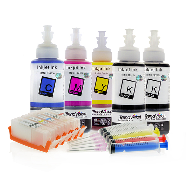 Refillable cartridges for Canon printers using CLI651 and PGI650 cartridges